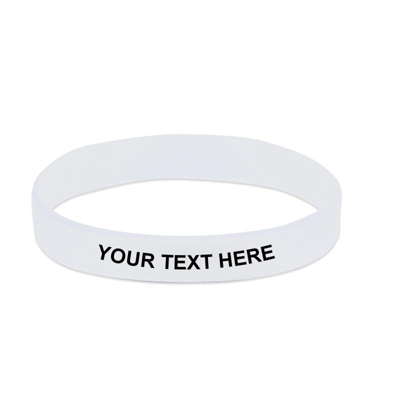 Promotional Wrist band with Logo - White